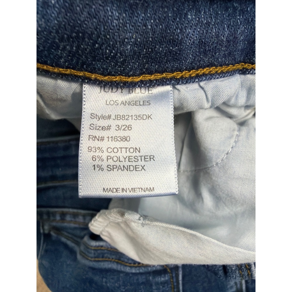 Judy Blue Skinny Jeans Dark Wash Distressed Denim JB82135DK Womens Size 3 26 - Picture 3 of 8